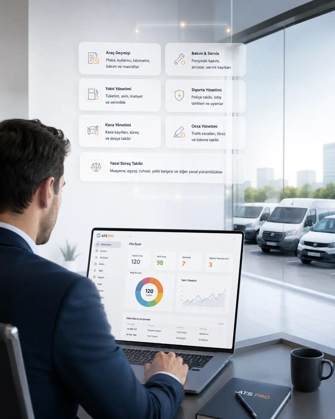 ATS PRO filo yönetimi dashboard ekranı