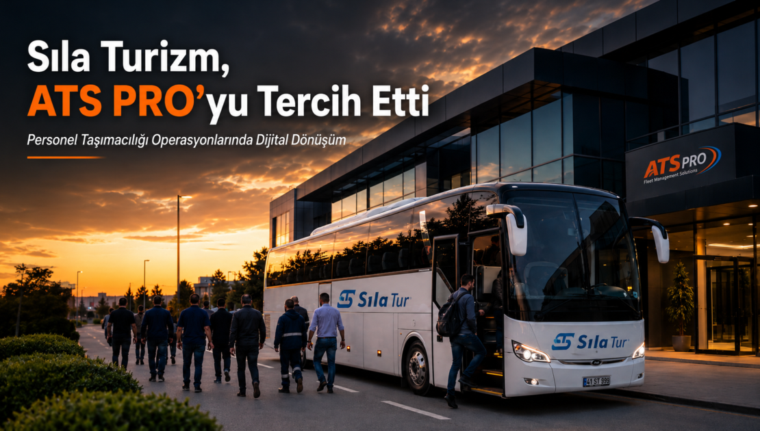 Sıla Turizm’in personel taşımacılığı operasyonlarında ATS PRO filo ve operasyon yönetimi yazılımını tercih ettiğini gösteren kurumsal başarı hikayesi görseli.