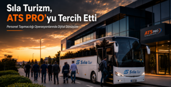 Sıla Turizm’in personel taşımacılığı operasyonlarında ATS PRO filo ve operasyon yönetimi yazılımını tercih ettiğini gösteren kurumsal başarı hikayesi görseli.